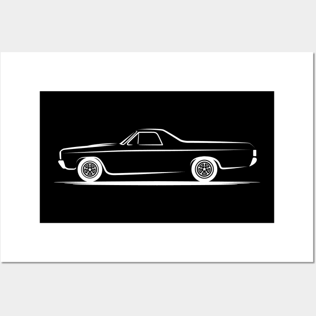 1970 Chevrolet El Camino White Wall Art by PauHanaDesign